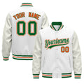 Custom White Kelly Green Orange Classic Style Leather Sleeves Wrinkle-Resistant Jacket| KXKSHOP