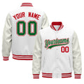 Custom White Red Classic Style Leather Sleeves Wrinkle-Resistant Jacket| KXKSHOP