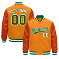 Custom Orange Kelly Green White Classic Style Leather Sleeves Wrinkle-Resistant Jacket| KXKSHOP