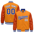 Custom Orange Royal Blue White Classic Style Leather Sleeves Wrinkle-Resistant Jacket| KXKSHOP