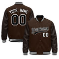 Custom Brown Black White Classic Style Leather Sleeves Wrinkle-Resistant Jacket| KXKSHOP