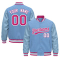 Custom Powder Blue Pink White Classic Style Leather Sleeves Wrinkle-Resistant Jacket| KXKSHOP