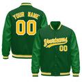 Custom Kelly Green Gold White Classic Style Leather Sleeves Wrinkle-Resistant Jacket| KXKSHOP
