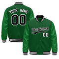 Custom Kelly Green Black White Classic Style Leather Sleeves Wrinkle-Resistant Jacket| KXKSHOP