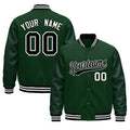 Custom Green Black White Classic Style Leather Sleeves Wrinkle-Resistant Jacket| KXKSHOP