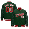 Custom Green Red White Classic Style Leather Sleeves Wrinkle-Resistant Jacket| KXKSHOP