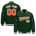 Custom Green White Classic Style Leather Sleeves Wrinkle-Resistant Jacket| KXKSHOP