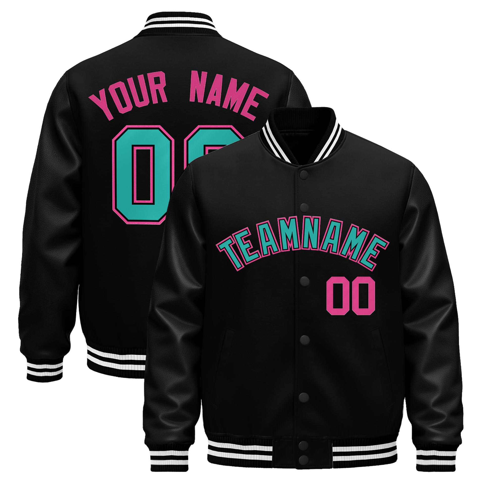 Custom Black White Classic Style Leather Sleeves Wrinkle-Resistant Jacket| KXKSHOP