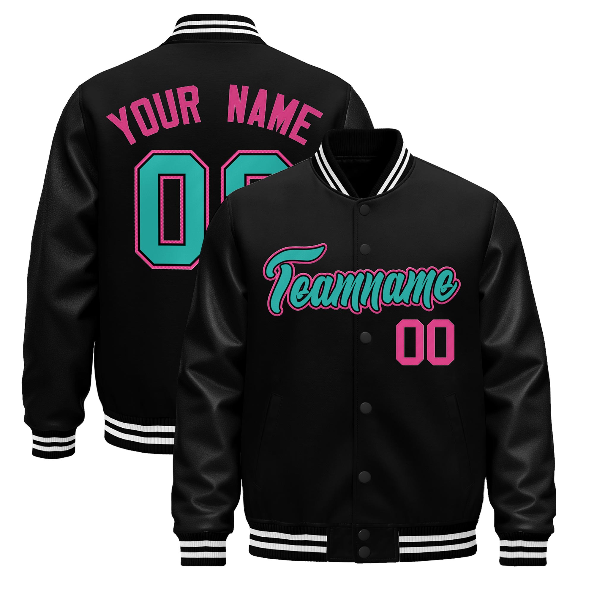 Custom Black White Classic Style Leather Sleeves Wrinkle-Resistant Jacket| KXKSHOP
