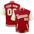 Custom Cream Red Full-Snap Classic Style Jacket| KXKSHOP