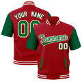 Custom Kelly Green Red Full-Snap Classic Style Jacket| KXKSHOP