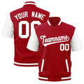 Custom White Red Full-Snap Classic Style Jacket| KXKSHOP