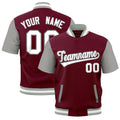 Custom Crimson Gray White Full-Snap Classic Style Jacket| KXKSHOP