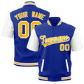 Custom White Royal Blue Gold Full-Snap Classic Style Jacket| KXKSHOP