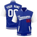 Custom White Royal Blue Full-Snap Classic Style Jacket| KXKSHOP