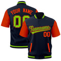 Custom Orange Navy Neon Green Full-Snap Classic Style Jacket| KXKSHOP