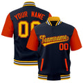 Custom Orange Gold Navy Full-Snap Classic Style Jacket| KXKSHOP