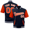 Custom Orange Navy White Full-Snap Classic Style Jacket| KXKSHOP