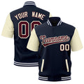 Custom Cream Navy White Full-Snap Classic Style Jacket| KXKSHOP