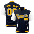 Custom White Navy Gold Full-Snap Classic Style Jacket| KXKSHOP