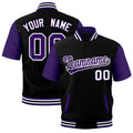 Custom Purple White Black Full-Snap Classic Style Jacket| KXKSHOP