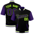Custom Purple White Neon Green Full-Snap Classic Style Jacket| KXKSHOP