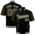 Custom Olive White Black Full-Snap Classic Style Jacket| KXKSHOP