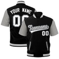 Custom Gray Black White Full-Snap Classic Style Jacket| KXKSHOP