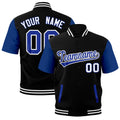Custom Royal Blue Black White Full-Snap Classic Style Jacket| KXKSHOP