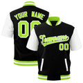Custom White Neon Green Full-Snap Classic Style Jacket| KXKSHOP