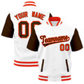 Custom Brown Orange White Full-Snap Classic Style Jacket| KXKSHOP