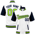 Custom Navy Neon Green Full-Snap Classic Style Jacket| KXKSHOP