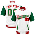 Custom Kelly Green Red White Full-Snap Classic Style Jacket| KXKSHOP