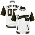 Custom Olive White Black Full-Snap Classic Style Jacket| KXKSHOP