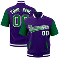 Custom Kelly Green Purple White Full-Snap Classic Style Jacket| KXKSHOP