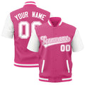 Custom White Pink Full-Snap Classic Style Jacket| KXKSHOP
