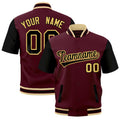 Custom Black Khaki Crimson Full-Snap Classic Style Jacket| KXKSHOP
