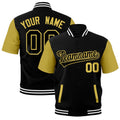 Custom Old Gold Black White Full-Snap Classic Style Jacket| KXKSHOP