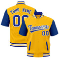 Custom Royal Blue White Gold Full-Snap Classic Style Jacket| KXKSHOP