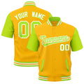 Custom Neon Green White Gold Full-Snap Classic Style Jacket| KXKSHOP