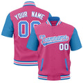 Custom Powder Blue White Pink Full-Snap Classic Style Jacket| KXKSHOP