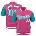 Custom Aqua Pink White Full-Snap Classic Style Jacket| KXKSHOP