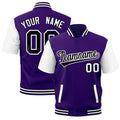 Custom White Purple Black Full-Snap Classic Style Jacket| KXKSHOP