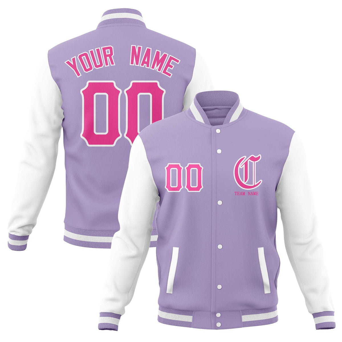 Custom Full-Snap Varsity Letterman Baseball Jackets Personalized Cotton Blend Coats