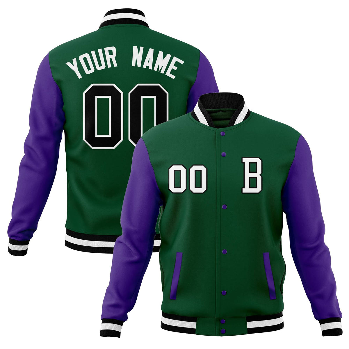 Custom Varsity Letterman Jacket Personalized Full-Snap Stitched Baseball Coats