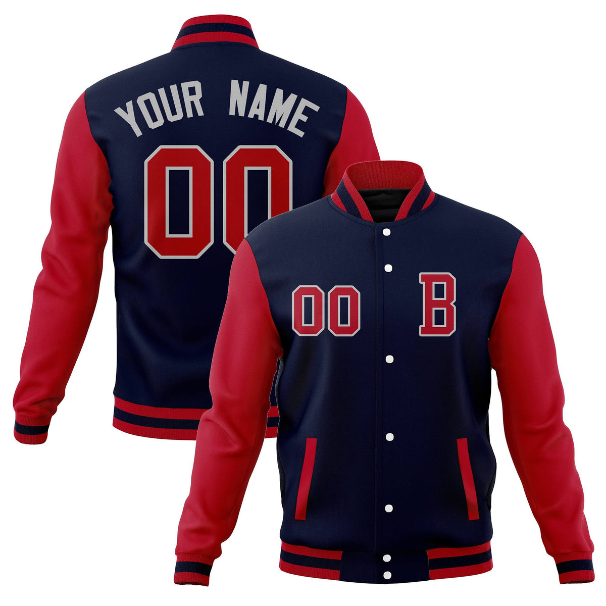 Custom Varsity Letterman Jacket Personalized Full-Snap Stitched Baseball Coats