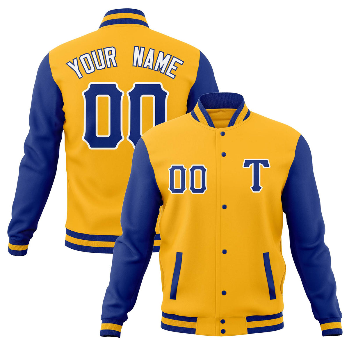 Custom Varsity Letterman Jackets Full-Snap Coats for Adults Cotton Blend