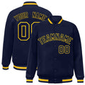 Custom Navy Navy-Gold Varsity  Jacket Classic Style Full-Snap Letterman